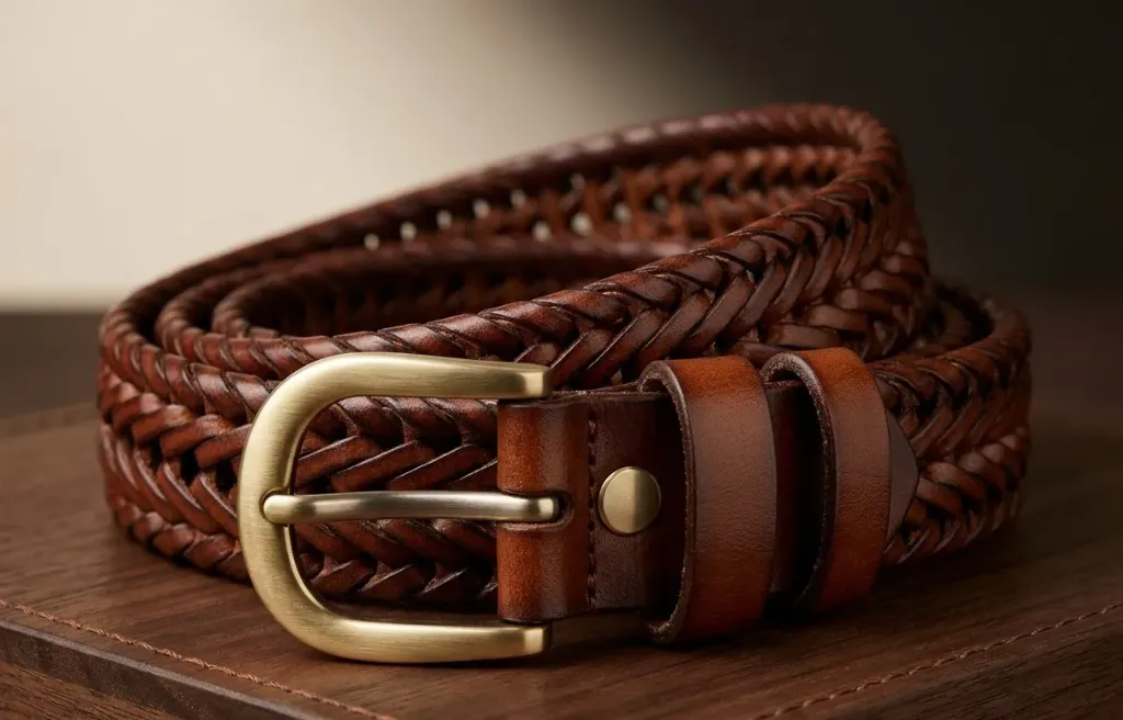 "Aethelred" Hand-Woven Leather Belt